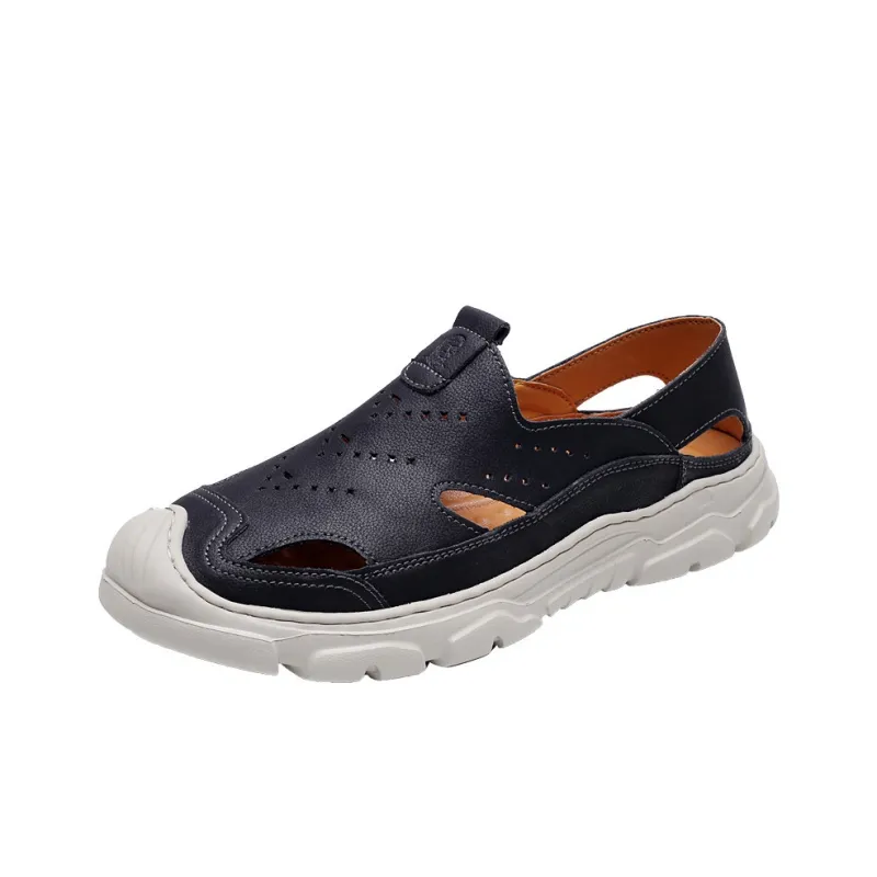 LAORENTOU Men's Casual Shoes Men Low Top Black, Khaki-0
