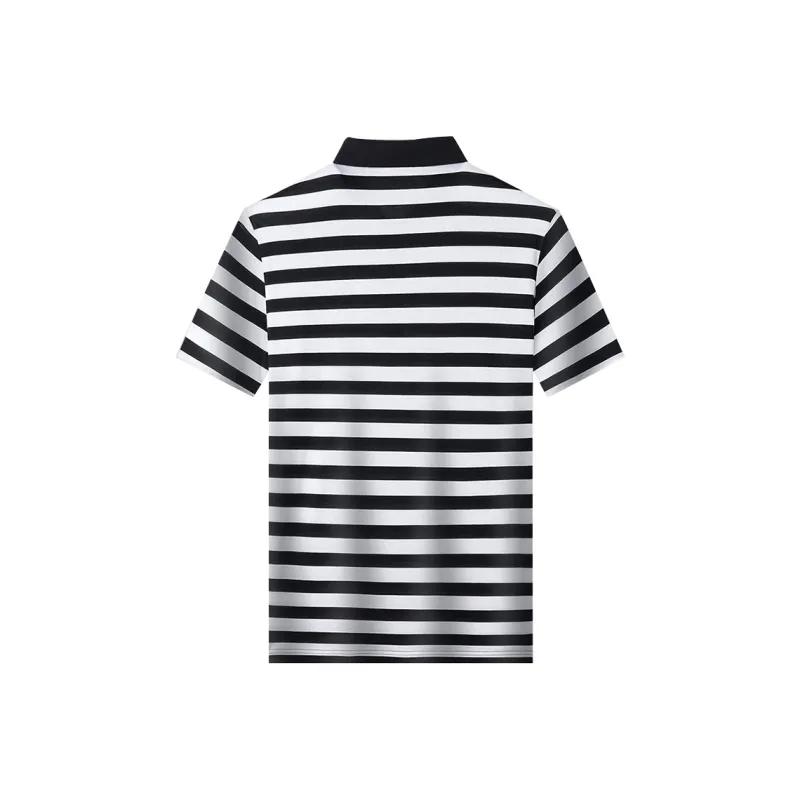 Loz Polo Shirts Men Black White Stripes-1