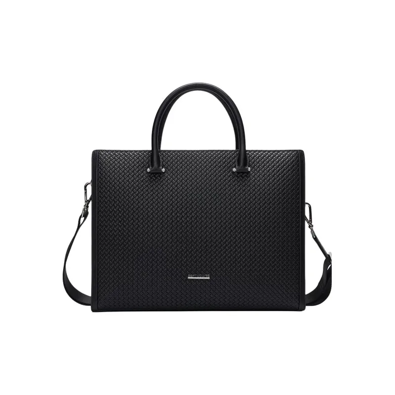 SEPTWOLVES Cow Leather Briefcase Men's Black-0