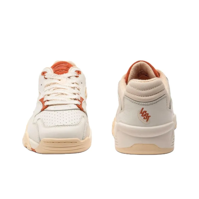 LACOSTE Anti Slip Wear Resistant Low Top Casual Shoes Men's Ecru-3