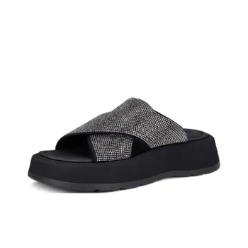 JESSICA SOPHIA PU Polyurethane Rubber Foam Outsole Rhinestone Odor Resistant Slide Slippers Women's