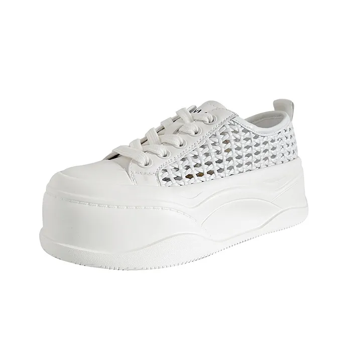 POOQ Abrasion Resistant Breathable Height Increasing Low Top Skateboard Shoes Women's-0