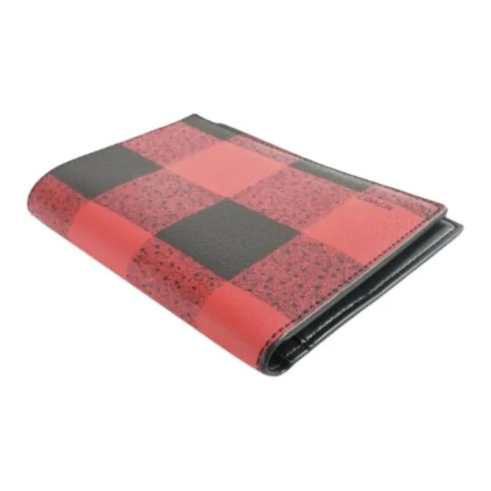 COACH Coated Canvas Clutch Wallet With Passport Holder Men's Red/Black Antique Nickel-2
