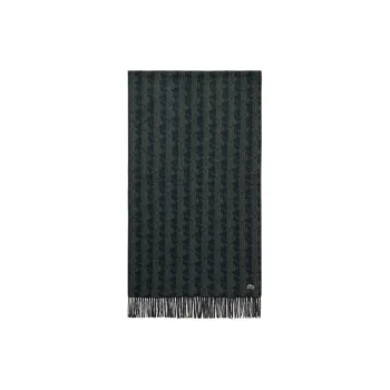 LACOSTE Recycled Polyester, Polyester Knit Scarves Men's Green