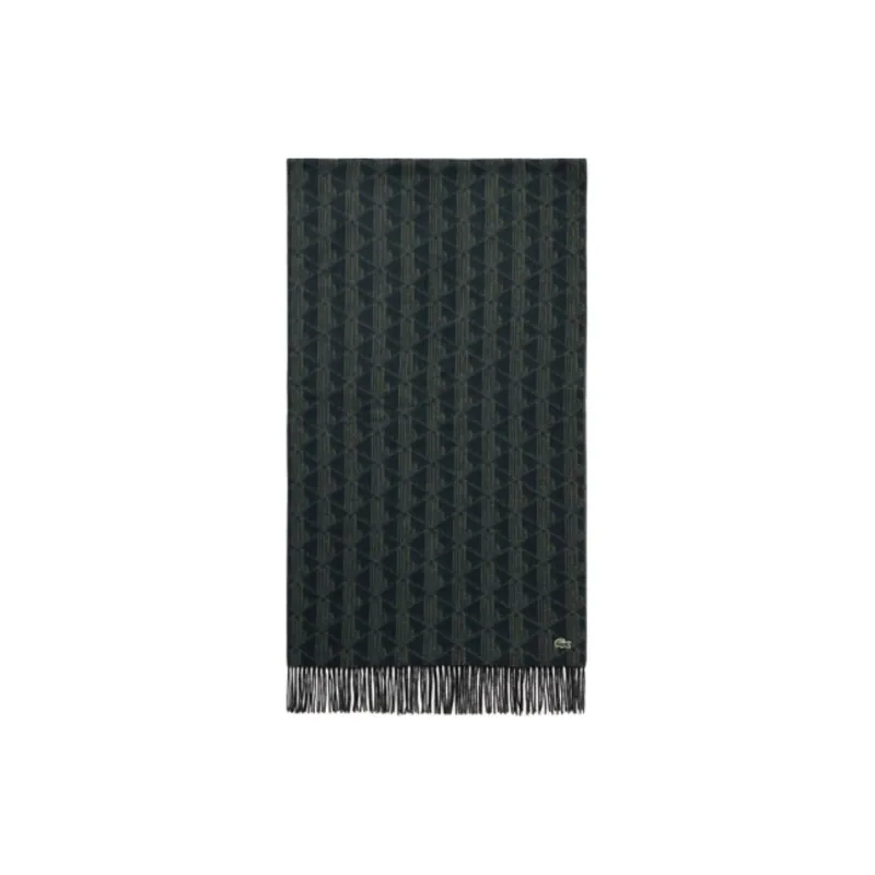 LACOSTE Recycled Polyester, Polyester Knit Scarves Men's Green-0