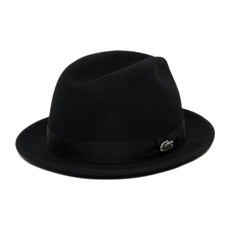 LACOSTE Wool Felt Cotton Bucket Hats Men's Black-1