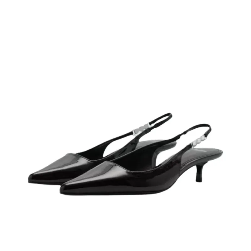 MANGO Slim Heel High Heels 4.5cm Women's Black-2