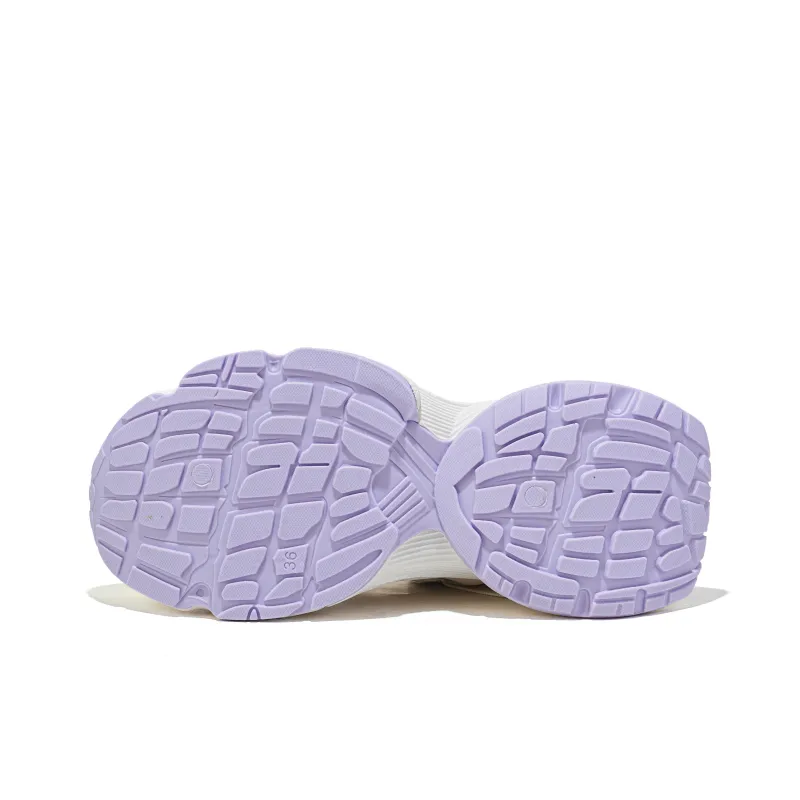 RENBEN Balance Lightweight Height Increasing Low Top Chunky Sneakers Women's White Purple-5