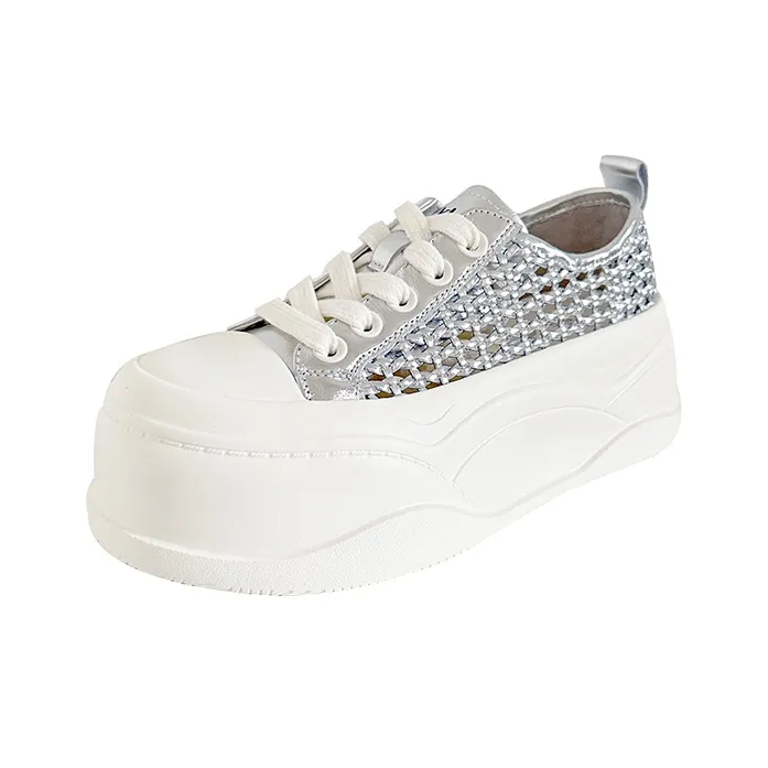 POOQ Abrasion Resistant Breathable Height Increasing Low Top Skateboard Shoes Women's-4