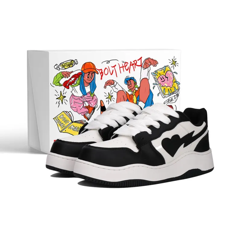 AND U Slip Resistant Height Increasing Abrasion Resistant Low Top Heartfelt Touch Skateboard Shoes Unisex-0