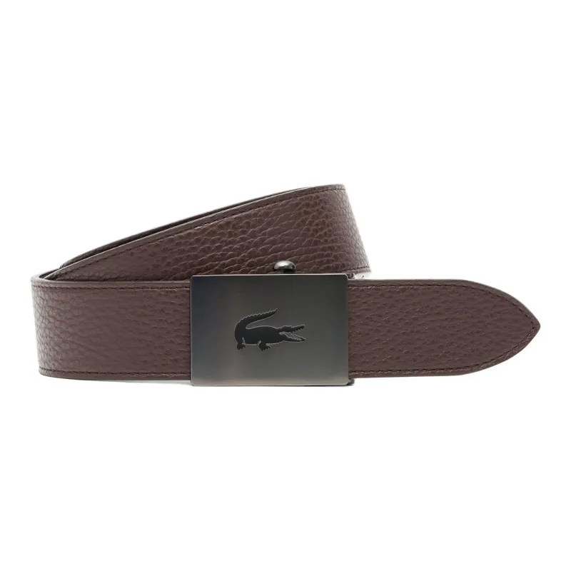 LACOSTE Cow Leather Belts Men's Brown Width 3.5CM-0