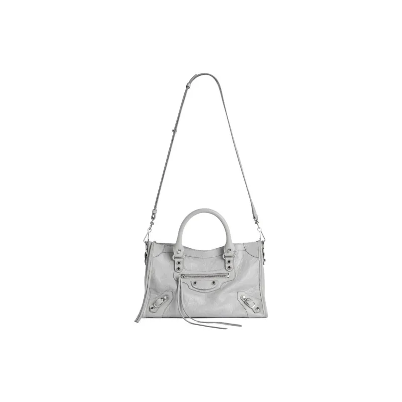 Balenciaga Le City Sheepskin Handbag Trumpets Women's Light Gray-3