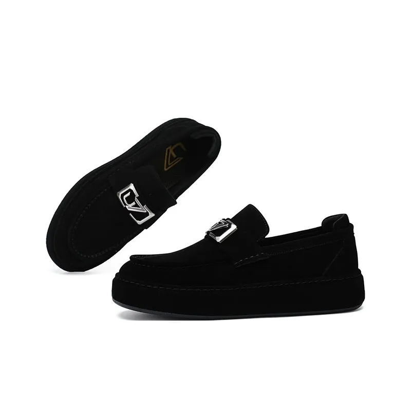 U7 Men's Casual Shoes Men Low Top Black-1