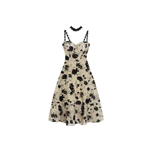 AHDO Slip Dresses Women's Apricot