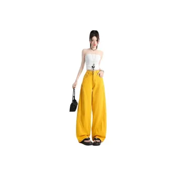 XIANSINIAO Jeans Women's Yellow