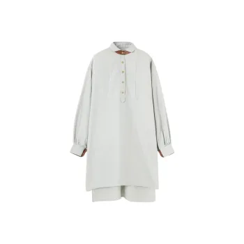 Loro Piana SS25 Long Sleeved Dress Women's Blue Smoke