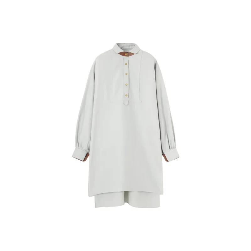Loro Piana SS25 Long Sleeved Dress Women's Blue Smoke-0