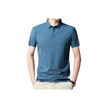 FAIRWHALE Polo Shirts Men Gray Blue