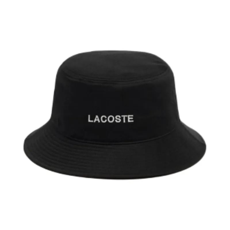 LACOSTE Cotton Twill Bucket Hats Men's Black-1