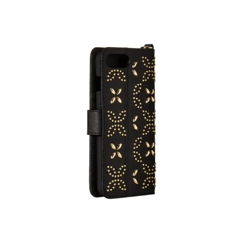 MICHAEL KORS Cross-Stitch Leather Clutches Wallet Women's Black-1