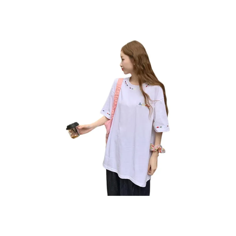 Flowers In Water Set in Sleeve T Shirt Women's-1