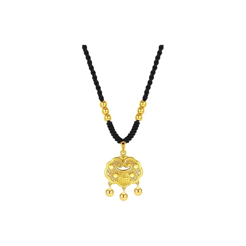 CHINA GOLD 999 Fine Silver Necklaces Women's-0