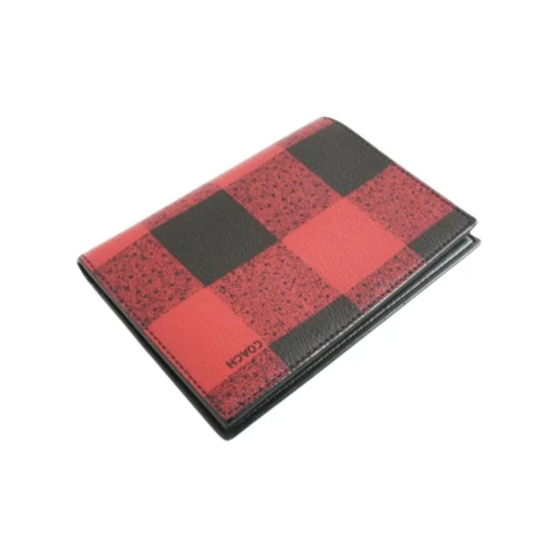 COACH Coated Canvas Clutch Wallet With Passport Holder Men's Red/Black Antique Nickel-1