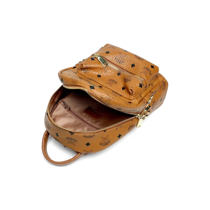 Mulinsen PU Backpack Women's Brown-5