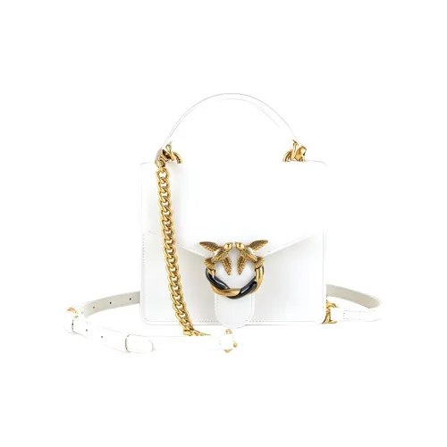 PINKO SIMPLY Cow Leather Swallow Bag Chain Bag Handbag Shoulder Bag Crossbody Bag Mini Women's White
