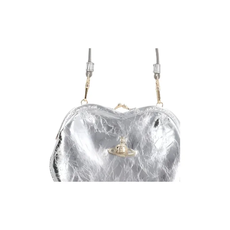 Vivienne Westwood Leather One Shoulder Handbag Regular Women's Silver-1