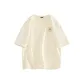 [7A Antibacterial & Loose Fit Breathable]Light Beige (B Gold Letter Chest Logo)