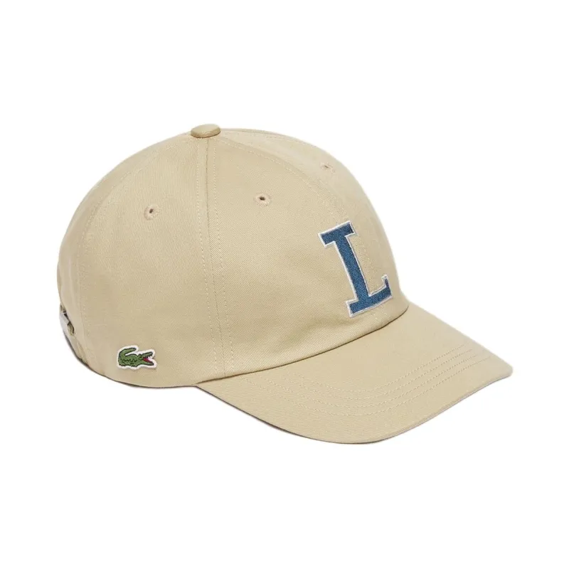 LACOSTE Cotton Twill Baseball Caps Men's Beige-1