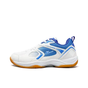 Warrior Cushioning, Slip Resistant, And Breathable Low Top Badminton Shoes Men's White Blue