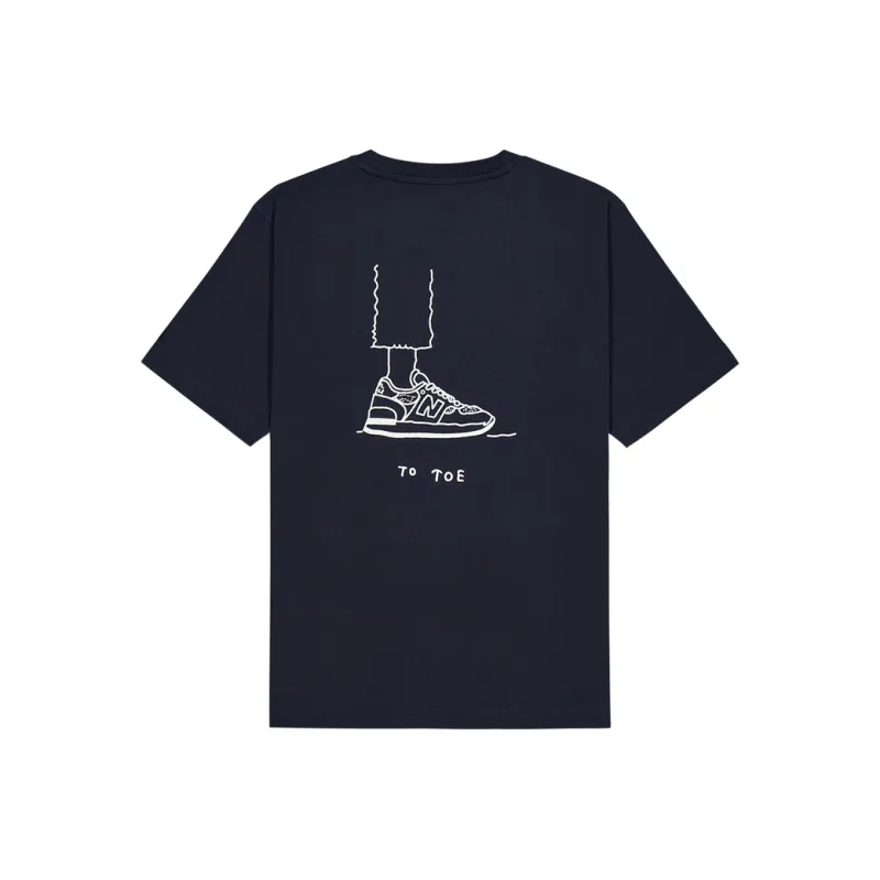 New Balance NB Grey T Shirt Men's Navy Blue-1