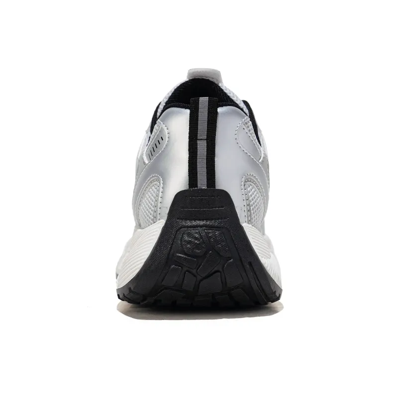 RENBEN Breathable Lightweight Height Increasing Low Top Chunky Sneakers Women's White-4