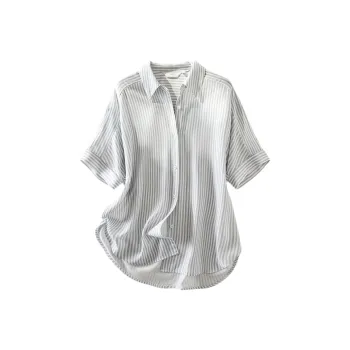 LUYOUYE Shirts Women's White Base Black Stripes