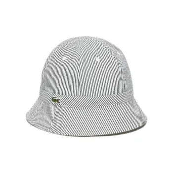 LACOSTE Polyester, Cotton Bucket Hats Men's White