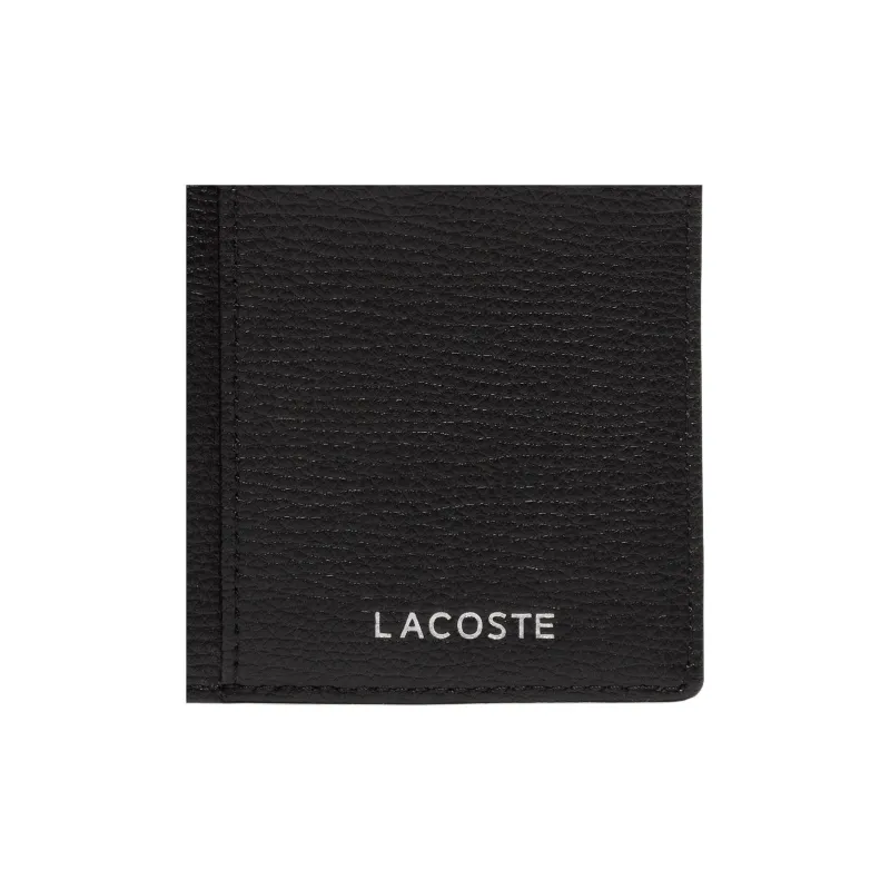 LACOSTE Cow Leather Wallet Men's Black-3