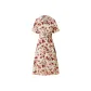 Light Beige with Red Flower Print