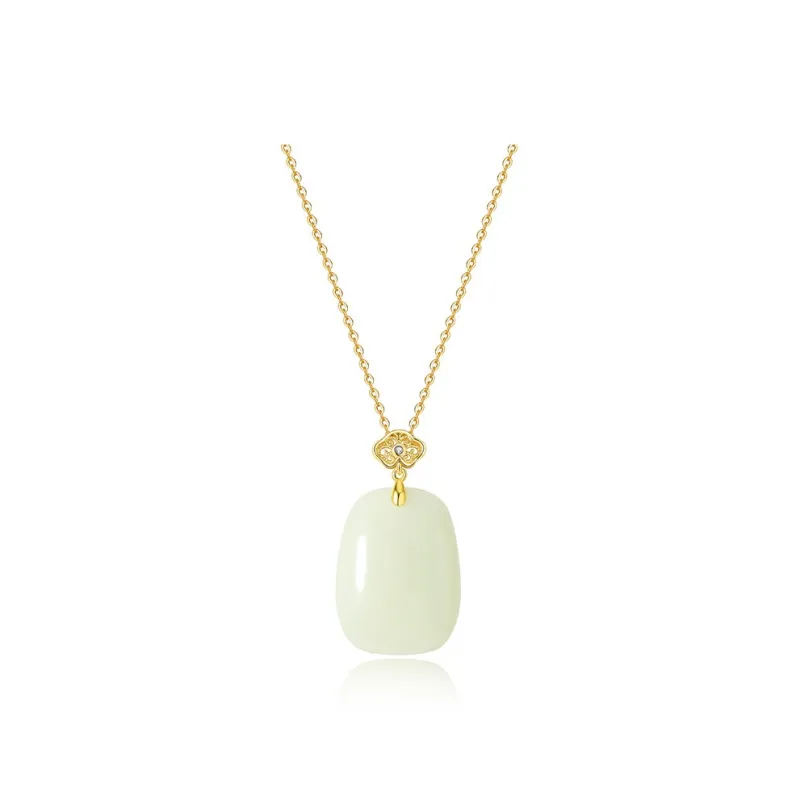 Royal Heaven's Choice Hetian Jade Pendants Pale Greenish White Jade Women's-0