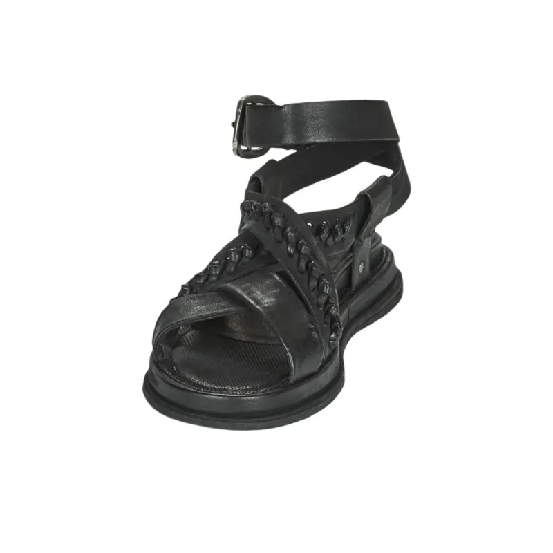AirStep POLA CROSS Roman Sandals 1cm Women's Black-4