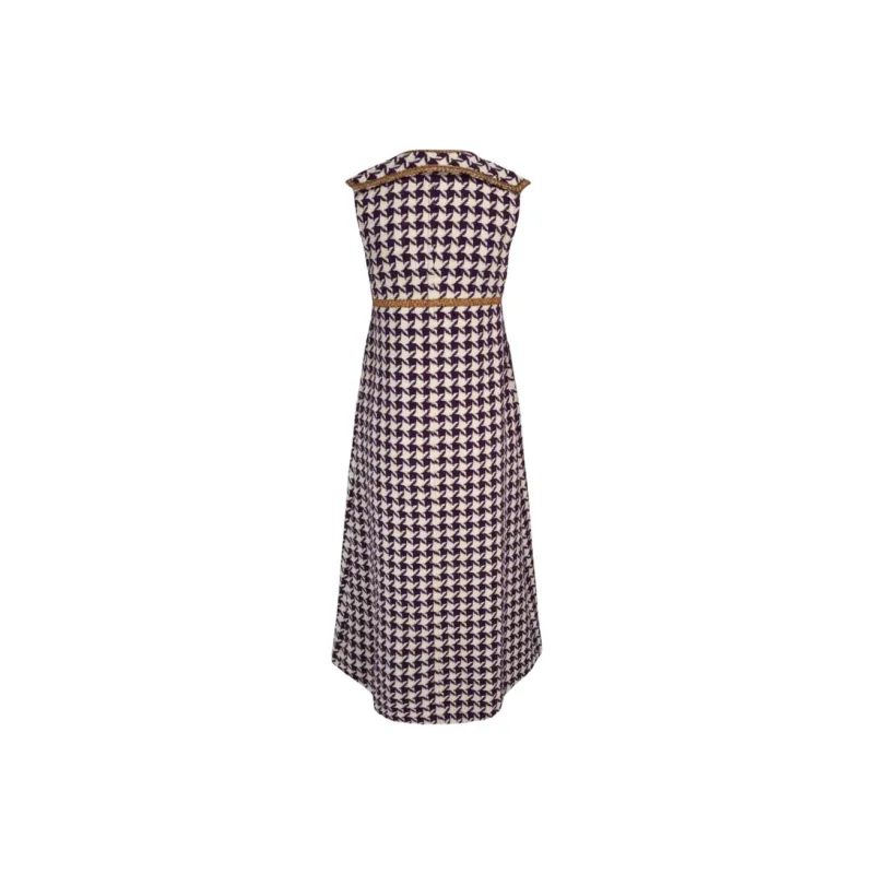 GUCCI Wool Sleeveless Long Vest Purple Multi-1