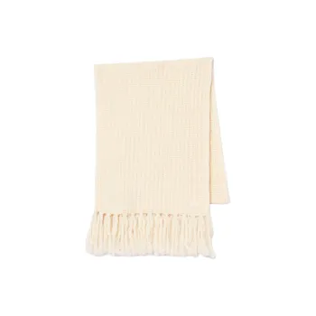 LACOSTE Wool Knit Scarves Women's White