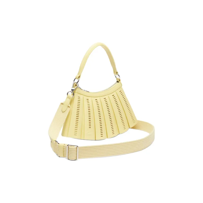 LACOSTE Sheepskin Shoulder Bag, Crossbody Bag, Handbag Women's Yellow-1
