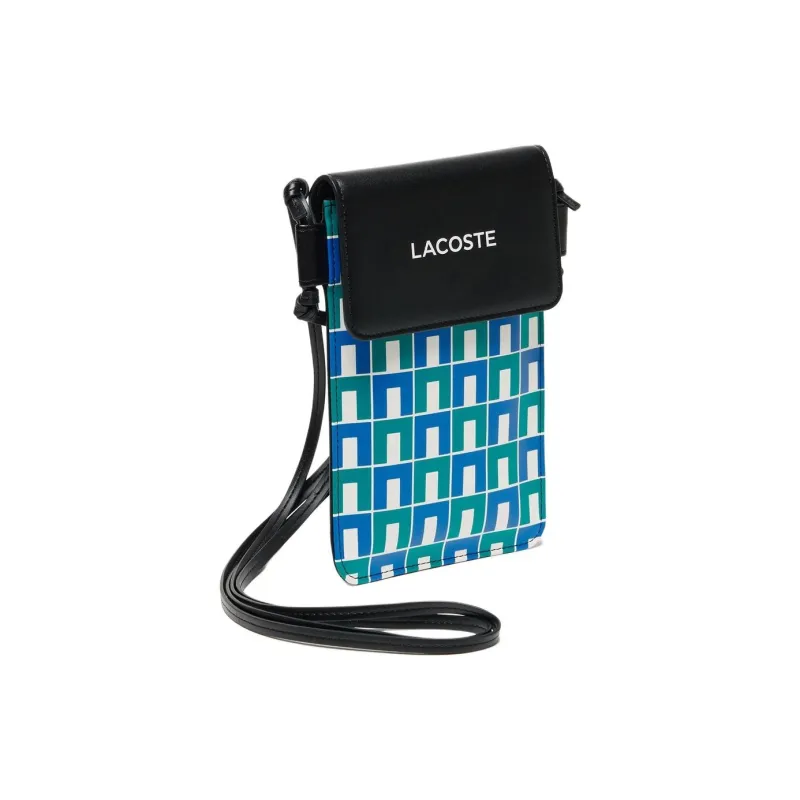 LACOSTE Synthetic Leather Cell Phone Pouch Women's Blue-1
