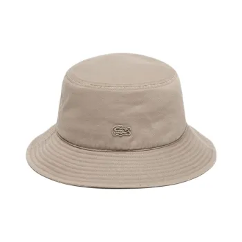 LACOSTE Cotton Canvas Bucket Hats Men's Beige