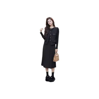 XIANSINIAO Two Piece Skirt Sets Women's Black