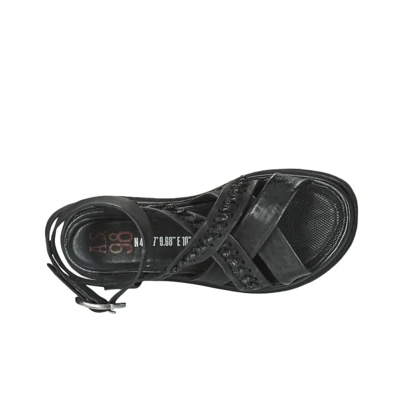 AirStep POLA CROSS Roman Sandals 1cm Women's Black-3