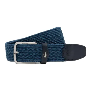 LACOSTE Polyester, Rubber, Leather Accessories, Metal Belt Men's Blue 3.5CM