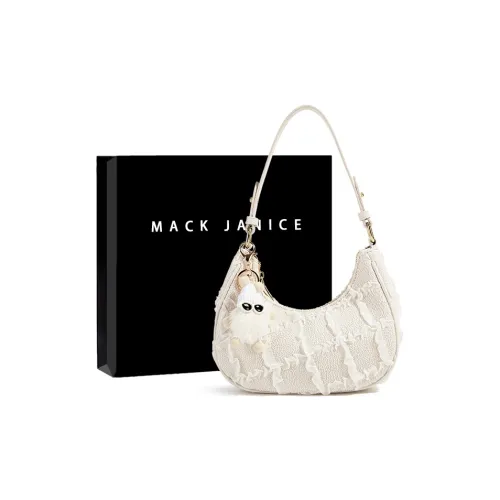 MACKJANICE Synthetic Leather Underarm Shoulder Bag Women's Diamond Pattern White